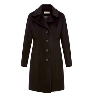 Anne Klein Single Breasted Walker Coat in Black NWT